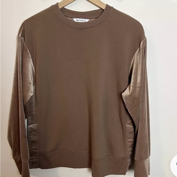 Athleta Retroplush Velvet Crewneck Sweatshirt NEW Size Smalll - Picture 2 of 16